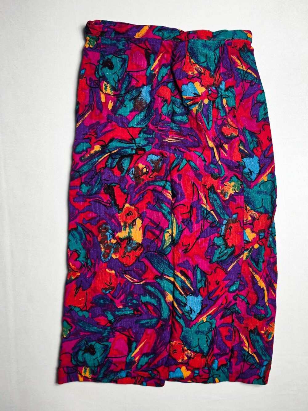 11/12 VTG 80s 90s Craig Clothing Co abstract multicolor midi skirt elastic